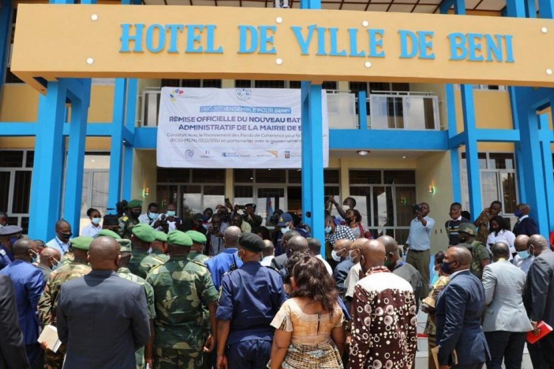 Beni : La MONUSCO Remet Le Nouveau Bâtiment de La Mairie aux Autorités Congolaises