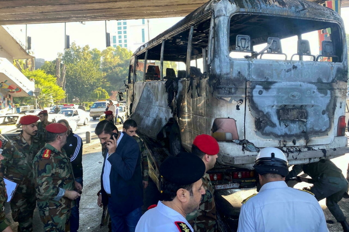 Syrie : une attaque terroriste contre un bus militaire fait 13 morts