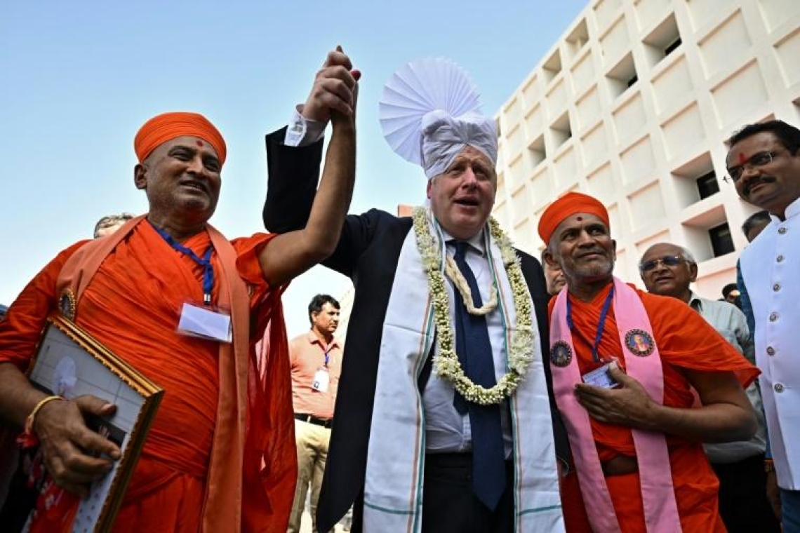 Le premier ministre britannique Boris Johnson en visite en Inde