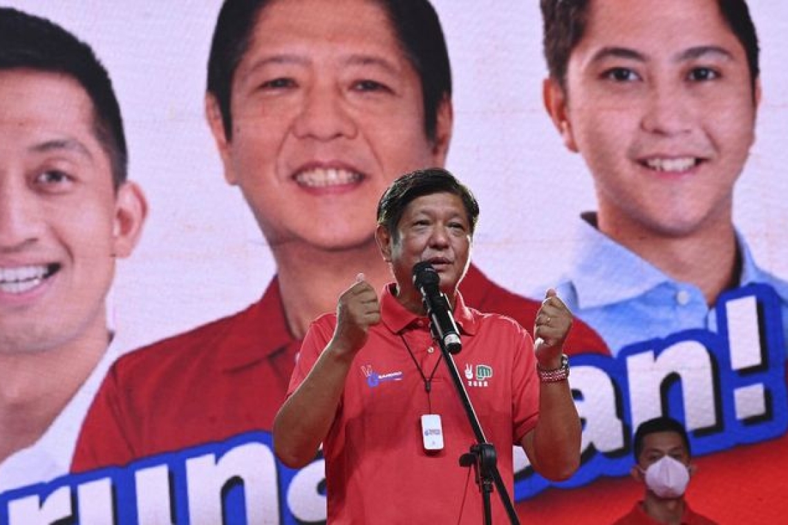 Philippines : Le Fils de l'ex dictateur, Ferdinand Marcos Junior, a majoritairement remporté l'élection présidentielle aux Philippines, d'un scrutin à un seul tour