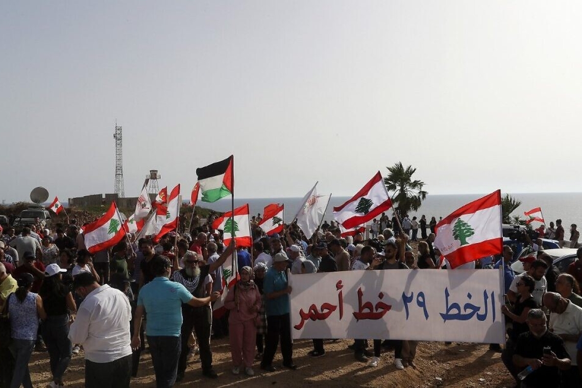 Liban : manifestation contre l’extraction de gaz par Israël d’un champ offshore