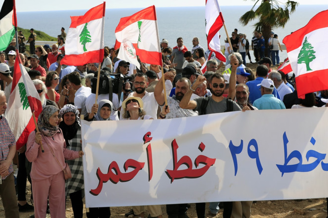 Liban : manifestation contre l’extraction du gaz par Israël dans le champ de Karish