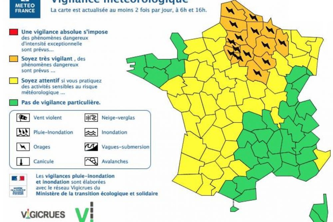 Météo du Mercredi 14 Août : 38 Départements en Alerte Orange pour Orages ou Canicule