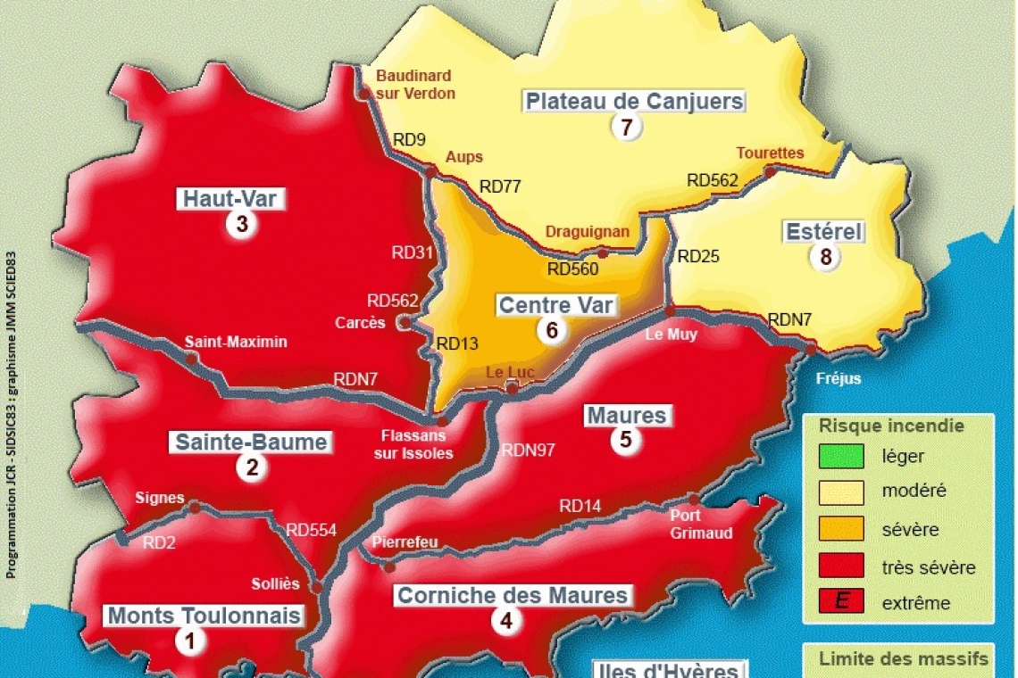 Risques d'Incendies : Fermeture des Massifs des Bouches-du-Rhône et du Var