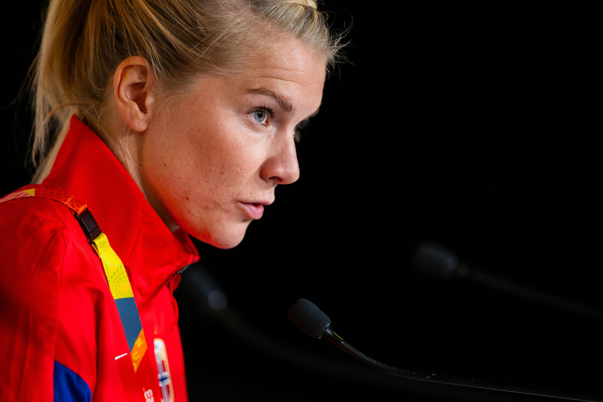230724 Ada Hegerberg of the Norwegian women’s national football team at a press conference during the FIFA Women's World Cup on July 24, 2023 in Hamilton. Photo: Vegard Grøtt / BILDBYRÅN / kod VG / VG0495bbeng fotball fotboll football norge norway a kvinner dam fotbolls-vm fotball vm kvinner världsmästerskap vm fifa womens world cup pressekonferanse press conference day 5 - Photo by Icon sport