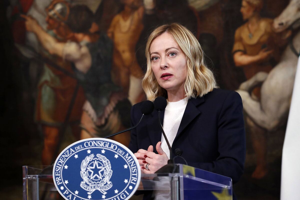 Prime Minister Giorgia Meloni during a rally to discuss key issues concerning European security and support for Ukraine at Palazzo Chigi. Rome (Italy), February 26th, 2025 (Photo by Massimo Di Vita/Mondadori Portfolio/Sipa USA)/9.11300070//2502271141