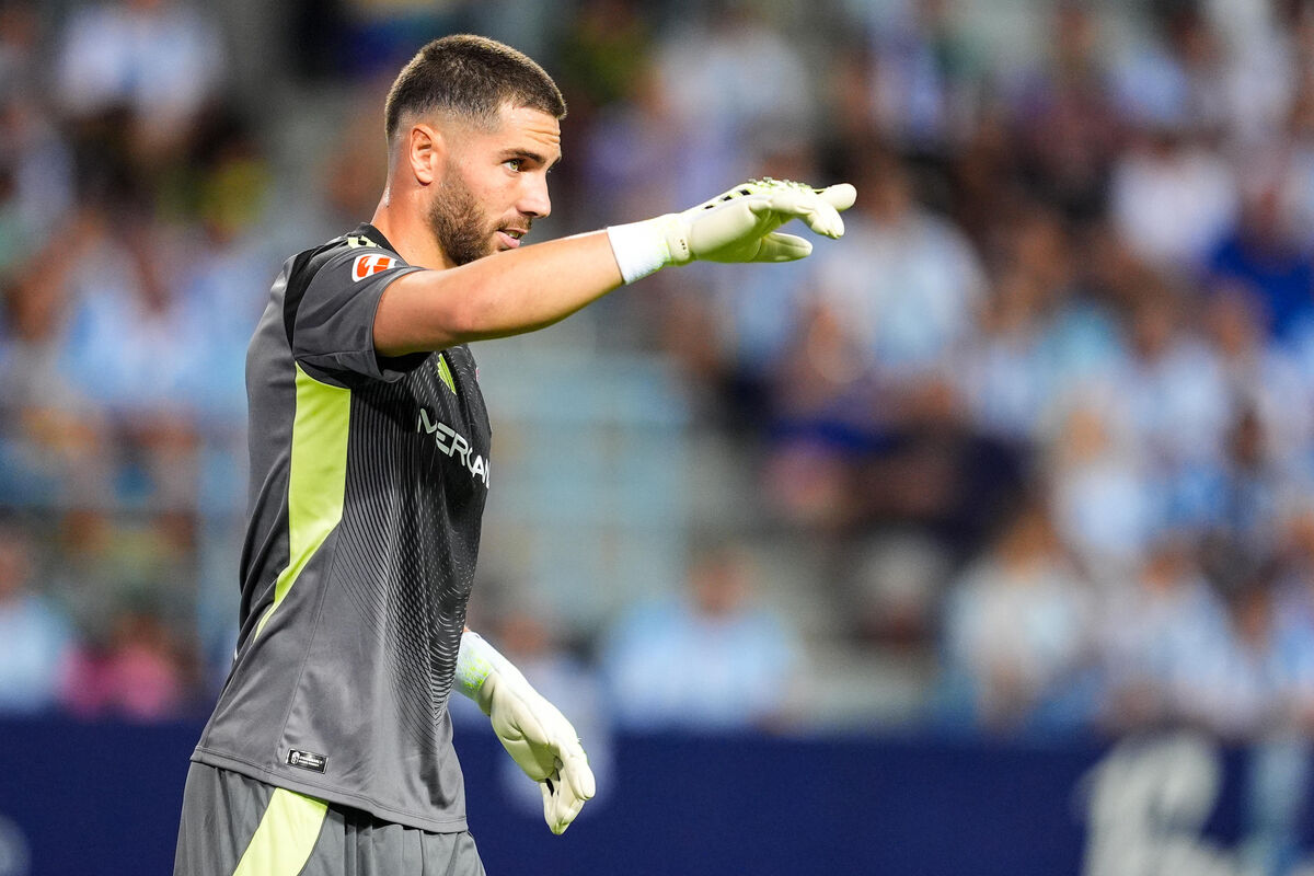 September 6, 2025, Malaga, Malaga, SPAIN: Luca Zidane of Granada CF gestures during the Spanish league, LaLiga Hypermotion, football match played between Malaga CF and Granada CF at La Rosaleda stadium on September 6, 2025, in Malaga, Spain. (Credit Image: © Joaquin Corchero/AFP7 via ZUMA Press Wire)