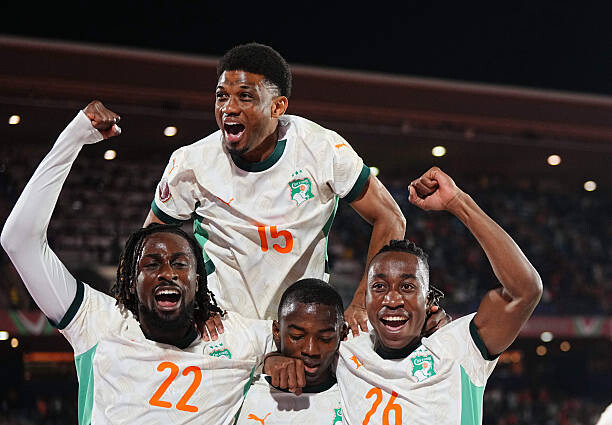 Bazoumana Toure of C?te d'Ivoire  scores and celebrates his teams third goal  during the AFCON Group F match between Gabon and Ivory Coast at Marrakech stadium, Marrakech, Morocco on December 31, 2025.  (Photo by Ulrik Pedersen/NurPhoto via Getty Images)